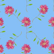 Aster. Decorative art-deco design element, floral ornament. Seamless pattern for bandana, shawl, hijab, neck scarf. Kerchief design or tablecloth print, scarf, towel. For textile, cotton fabric.