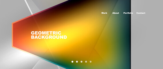 Aufkleber - This geometric background features a triangle in the center, surrounded by rectangles, circles, and electric blue hues. It resembles automotive lighting or macro photography
