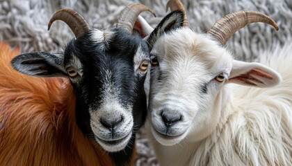 Wall Mural - eid ul adha goats sheep on White background 