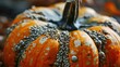 Close-up of a warty pumpkin. AI.
