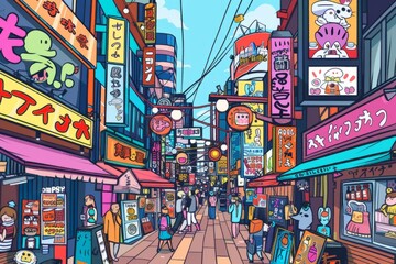  Cartoon cute doodles of a world where time is currency, and people trade in colorful hourglasses filled with sparkling sand, racing against, Generative AI