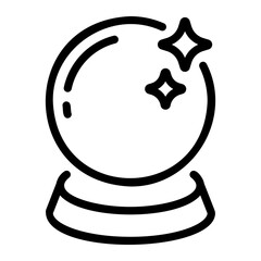 Sticker - crystal ball Line Icon