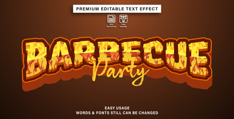 Wall Mural - editable text effect barbecue party style