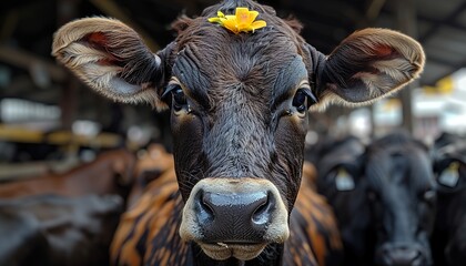 Wall Mural - portrait of a cow