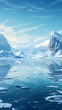 Glacial retreat, polar bear journey, icy epoch