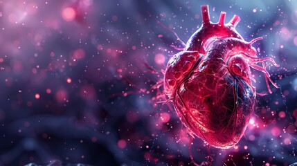 3D rendering image showcasing cutting-edge research and scientific advancements in the field of cardiovascular medicine, including novel therapies, biomarkers, and genetic studies