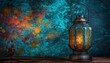 Vintage arabic lantern, theme of Eid-al-Adha