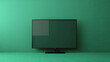 modern television, realistic, background chroma plain green