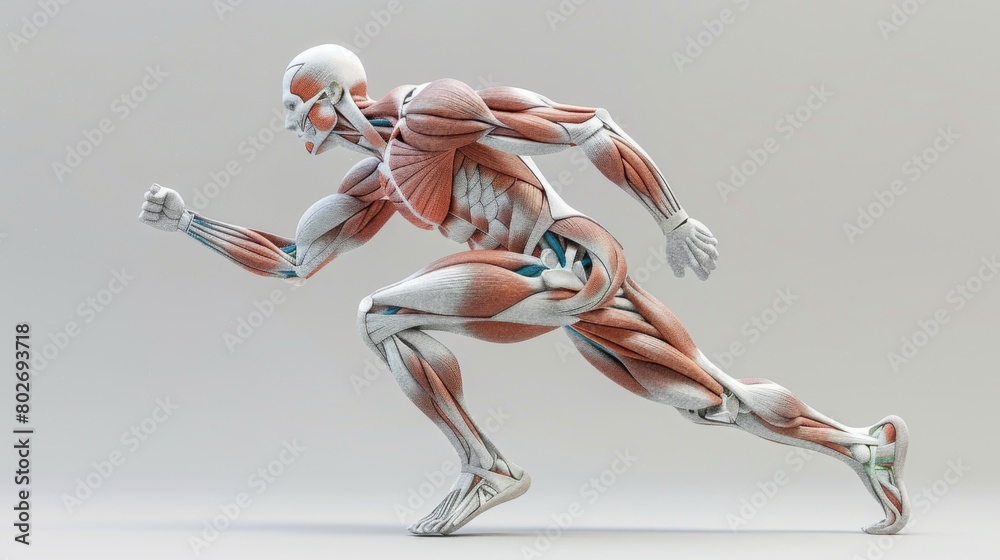3D rendering image showcasing the biomechanical principles underlying ...