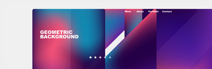 Poster - A geometric background featuring shades of purple and blue, resembling a display device with a gradient of violet, magenta, and electric blue. Perfect for electronic gadgets and multimedia designs