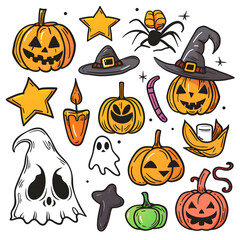 Poster - halloween icons set