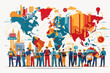 © chutima - World labor day white background illustration