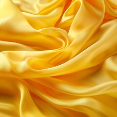 Poster - AI generated illustration of Close-up of soft-focused yellow satin fabric