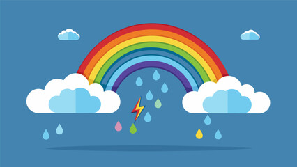 Wall Mural - A rainstorm followed by a rainbow representing the cleansing renewal and hope that can come from undergoing ketamine therapy..