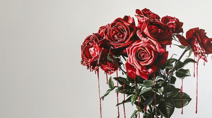 Poster - bloody red rose petals