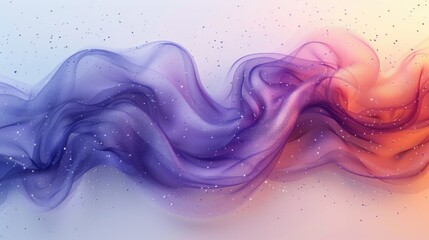 Wall Mural - Abstract dot particles wavy flowing curve pattern by colorful gradient blue purple pink on white background