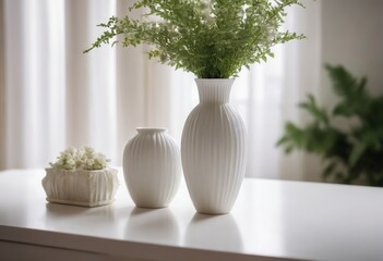 Wall Mural - plant in a vase on a table