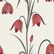 Floral pattern with red tulips