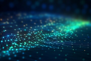 Wall Mural - abstract technology background with glowing lines and particles.