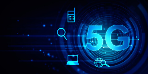 Poster - 2d rendering 5G Network 5G Connection
