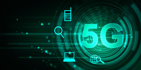 Poster - 2d rendering 5G Network 5G Connection
