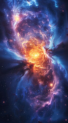 Wall Mural - Three-dimensional rendering of deep space galaxies in the universe, abstract concept wallpaper business PPT background