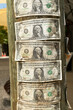 One Dollar Bills Stapled Wooden Post 2 - United States Washington