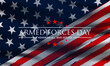 Armed forces day in United States of America . Celebrated in the United States to honor the services of all forces for the country vector design.