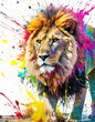 Lively lion portrait