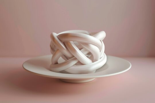 A white plate with a white object on it