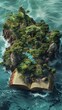 A surreal concept where each island in an archipelago is shaped like a different book, with landscapes that reflect the genres of their stories, from lush jungles to barren deserts