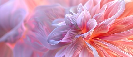 Poster - Abstract flowers texture background with smooth wavy lines, elegant and modern background