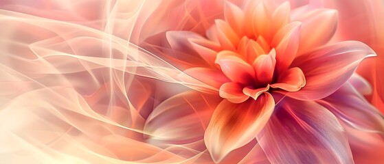 Poster - Abstract flowers texture background with smooth wavy lines, elegant and modern background