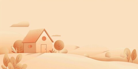 Modern Home banner for an online store with beige gradient background with a house icon for a special Sell, template vector illustration