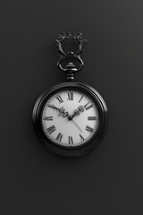 Poster - Detailed close up of a clock with Roman numerals, suitable for time management concepts