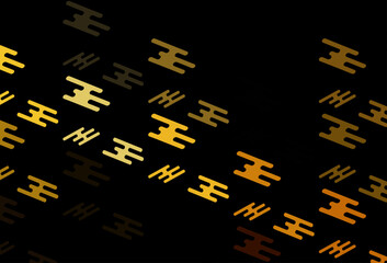 Poster - dark yellow, orange vector layout with flat lines.
