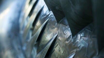 Canvas Print - Turbine blade inspection, clear focus, soft light, close-up, detailed texture and edge sharpness