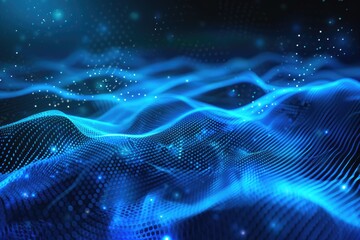 Poster - Computer generated image of a blue wave, perfect for digital projects