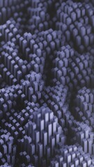 Fototapete - Abstract, neon lines and shapes depicting a virtual gallery...
