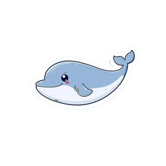 Wall Mural - Vector illustration of a whale cartoon.