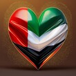 heart painted with United Arab Emirates flag , generated by AI