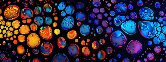 Wall Mural - Vibrant Abstract Colorful Bubble Background in Ultraviolet Light