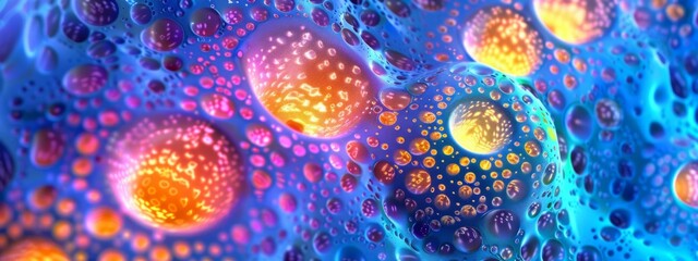 Wall Mural - Vibrant Abstract Macro Universe of Colorful Bubbles and Spheres