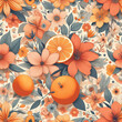 seamless background with autumn leaves. texture, fall, orange, decoration,Ai generated 