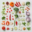 © Rida - A premium image of vegetables on white background  Generative AI