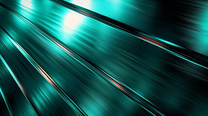 Wall Mural - A green and blue abstract image of a moving tunnel