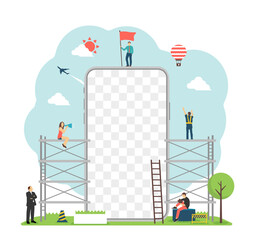 Vector illustration with smartphone motif (design space on smartphone screen)