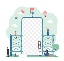 Vector illustration with smartphone motif (design space on smartphone screen)