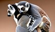 a lemur with its tail wrapped around another lemur upscaled 6