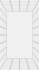 Poster - Simple flat animated black and white grid lines stage frame. Seamless loop abstract vertical motion background. Cyber, futuristic, or retro style concept for presentation or promo